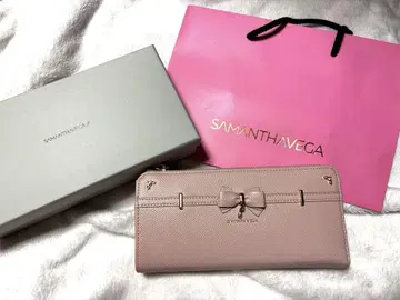 SAMANTHAVEGA 악센트 리본 라메 장지갑