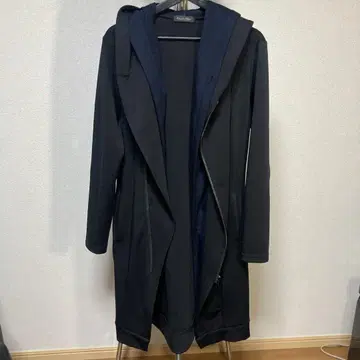 토네이도 마트 블랙 코트 블랙 체스터 코트 후드