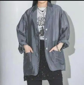 JEANASiS 오간자 시어 자켓 그레이