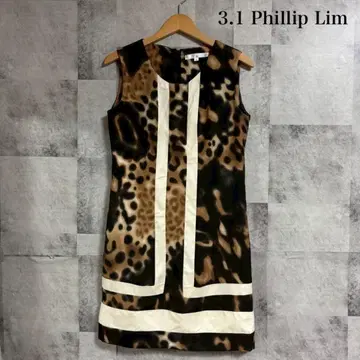 3.1 phillip lim 올 패턴 레오파드 배색 원피스 M348