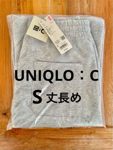 S 미사용 새상품 유니클로 UNIQLO C 맨투맨 와이드 팬츠 그레이 2