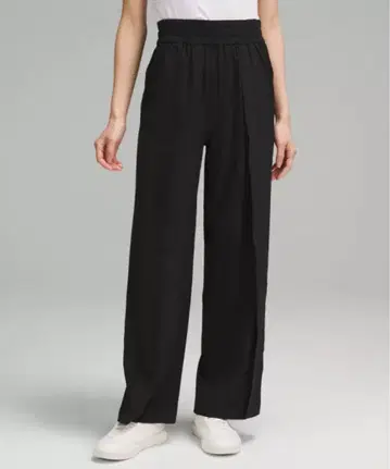 Lululemon 프론트 플리츠 하이라이즈 와이드 레그 팬츠 M