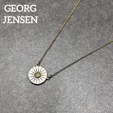 정품 Georg Jensen 목걸이 실버 925 꽃 탑 골드