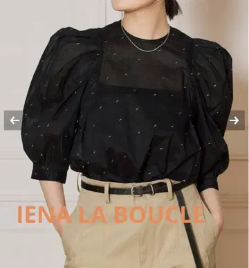 새상품 IENA LA BOUCLE 코튼 오간자 자수 블라우스