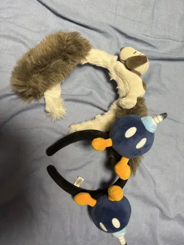 폭탄병과 강아지 귀 머리띠 세트