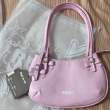 REhi 핑크 리본 포함 핸드백