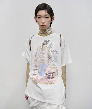 TYPESERVICE Rabbit Ruched Top white