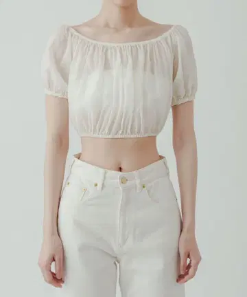 [ yo BIOTOP ] cupro gather puff blouse