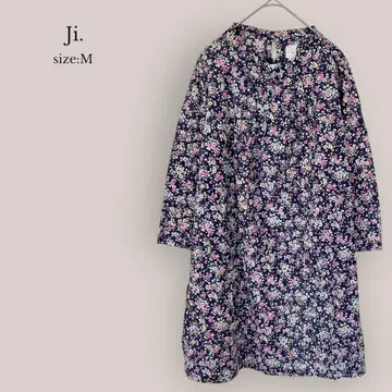 [히피하파] Ji. 꽃무늬 원피스 미니 튜닉 올 패턴 퍼플 면 100%