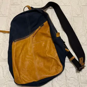 BAGGYPORT 배기포트 천연 가죽 고베 바디백 남성용 네이비 카멜