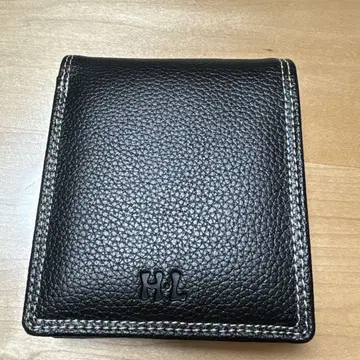 블랙 가죽 반지갑 4 카드 포켓