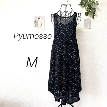 9393 Pyumosso 도트 무늬 슬리브리스 원피스 M 레이온