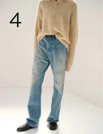 AURALEE SELVEDGE FADED LIGHT DENIM PANTS