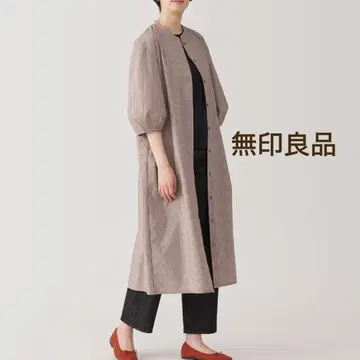 무인양품 건조하기 쉬운 브로드 7부 소매 원피스