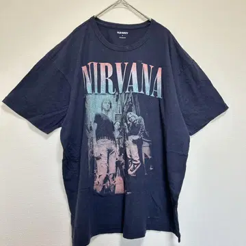닐바나 NIRVANA 밴딩 티셔츠 락 티셔츠 네이비 M