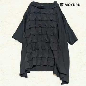 모유루 모에 비대칭 원피스 루즈핏 블랙