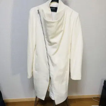 토네이도 마트 TOP 헤어 샤기 드레이프 코트 흰색 화이트 코트