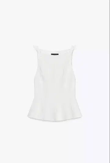 [ ZARA ] 페플럼 리본 상의 화이트