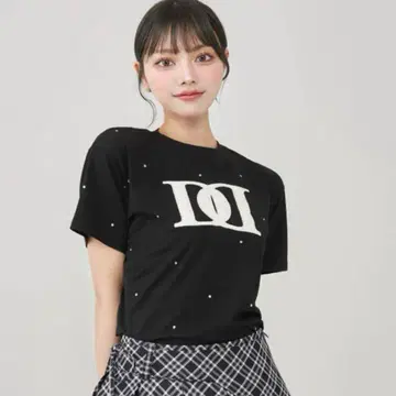 다리치 퀼팅 아플리케 비쥬 T셔츠 블랙
