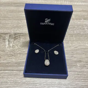 SWAROVSKI 골드 목걸이 귀걸이 세트