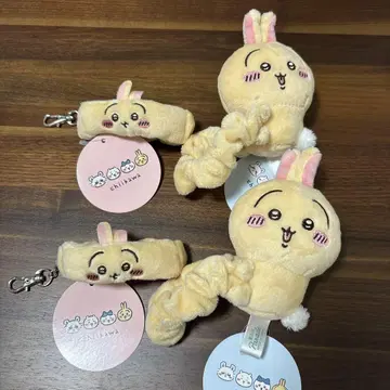 치이카와 봉제 인형 스크런치 리스트 밴드 키링 토끼 2세트 4점