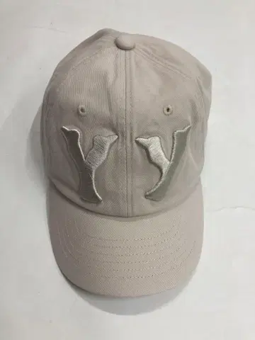 open yy 베이지 자수 로고 야구 모자