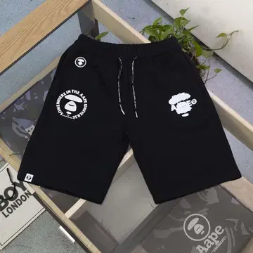 APE 블랙 숏팬츠 L