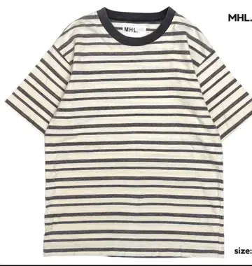 MHL. 엠에이치엘 손글씨풍 보더 티셔츠 L 사이즈