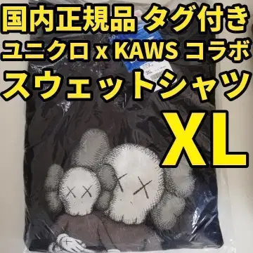 유니클로 KAWS 스웨트 셔츠 (긴팔) 블랙 XL