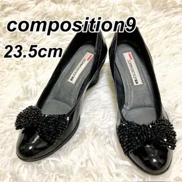 composition9 컴포지션9 비쥬 부착 23.5cm 펌프스 블랙