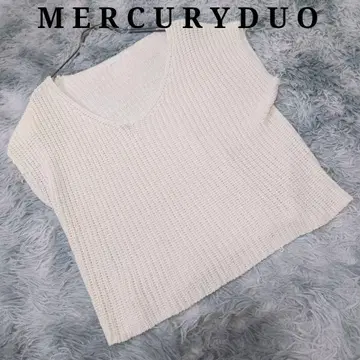 MERCURYDUO 머큐리 듀오 V넥 썸머 니트 탑 F