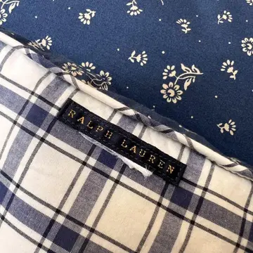 RALPH LAUREN 작은 꽃과 체크 무늬 리버서블 하프 다운 케트