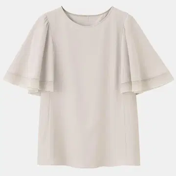 플라스테 조젯 시어 플레어 슬리브 블라우스