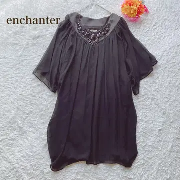 enchanter [M] 반팔 상의 비즈 장식 실크 튜닉