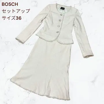 BOSCH 보쉬 스커트 정장 세트 셋업 트위드 쉘 버튼 화이트