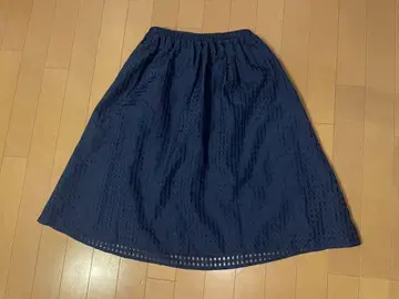 네이비 플레어 스커트