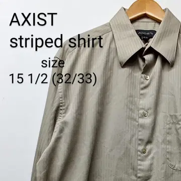 AXIST 긴팔 셔츠 스트라이프 베이지