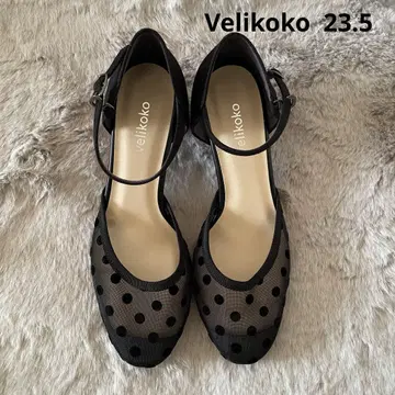 [미사용급] Velikoko 23.5 블랙 메쉬 스틸레토 펌프스