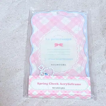 후쿠야 온라인 스프링 체크 아크릴 프레임 핑크 x 블루