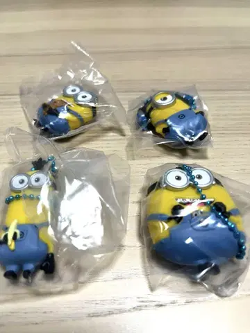 미니언 납작 키링 4종 세트