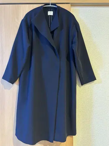 네이비 롱 코트 오픈 프론트