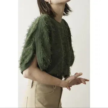 CLANE FRINGE ARCH SLEEVE KNIT TOPS