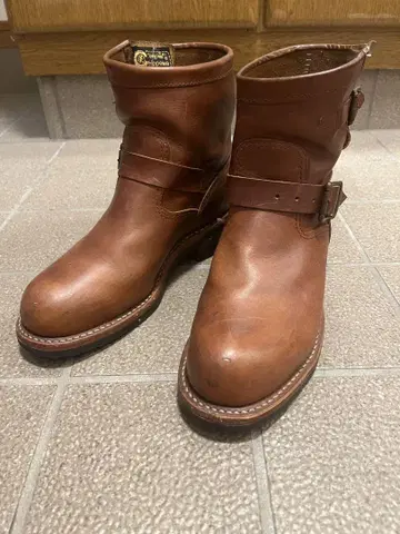 Chippewa 엔지니어 부츠 브라운 8E 브라운 가죽 엔지니어 부츠