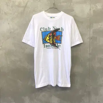 CLUB NOAH 필리핀 이사벨 섬 티셔츠 물고기 열대어 패턴