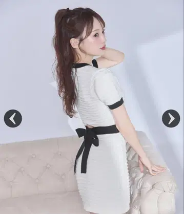 michellMacaron 파이핑 리본 원피스