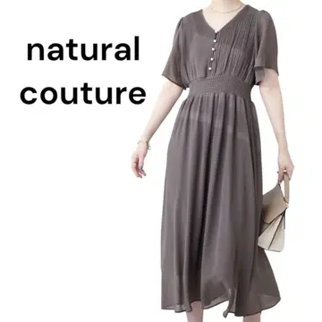 natural couture 플레어 슬리브 고급 원피스