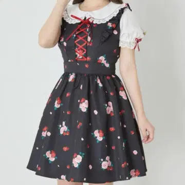 앙크루즈 StrawberryRose 스핀들 퍼프 OP 원피스