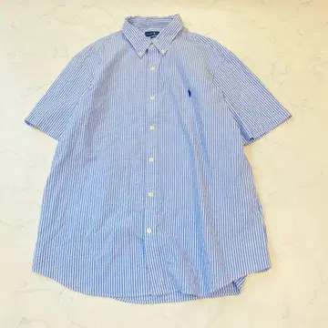 RALPH LAUREN 랄프 로렌 시어서커 반팔 셔츠 스트라이프 XL