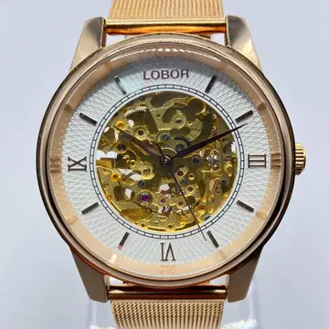 새상품급 LOBOR 로버 LB3507M 여성용 손목시계 오토매틱 골드