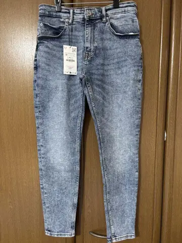 ZARA 자라 크롭 스키니 핏 라이트 블루 데님 40